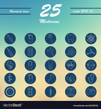 Medicine and health care thin icons set vector image