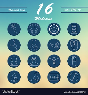 Medicine and health care thin icons set vector image
