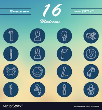 Medicine and health care thin icons set vector image