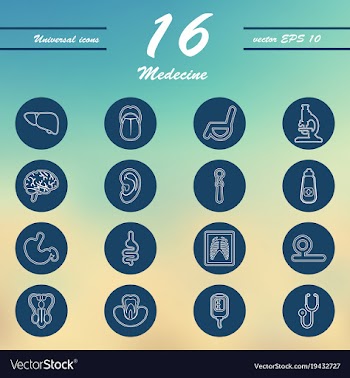 Medicine and health care thin icons set vector image
