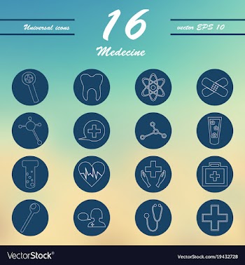 Medicine and health care thin icons set vector image