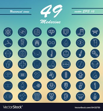 Medicine and health care thin icons set vector image