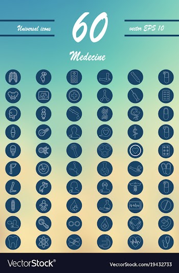 Medicine and health care thin icons set vector image