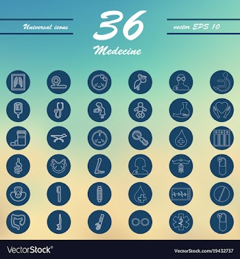 Medicine and health care thin icons set vector image
