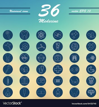 Medicine and health care thin icons set vector image