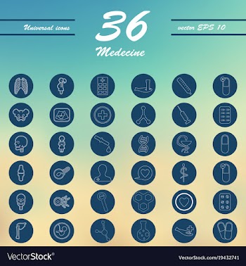 Medicine and health care thin icons set vector image