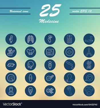 Medicine and health care thin icons set vector image