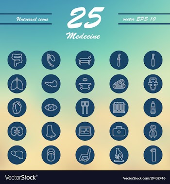 Medicine and health care thin icons set vector image