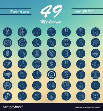 Medicine and health care thin icons set vector image