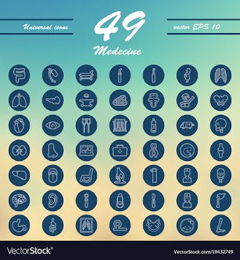 Medicine and health care thin icons set vector image