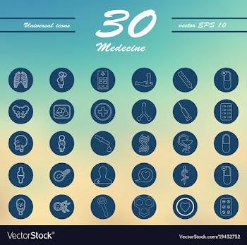 Medicine and health care thin icons set vector image