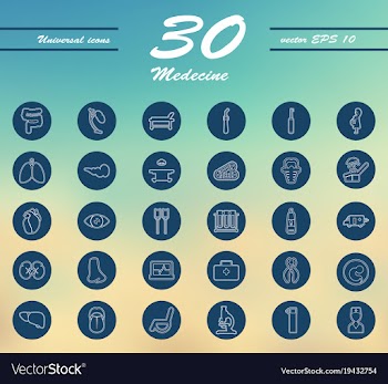Medicine and health care thin icons set vector image