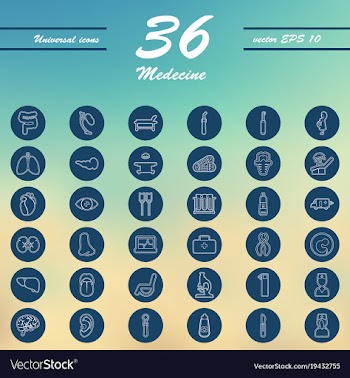 Medicine and health care thin icons set vector image