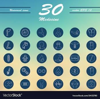Medicine and health care thin icons set vector image