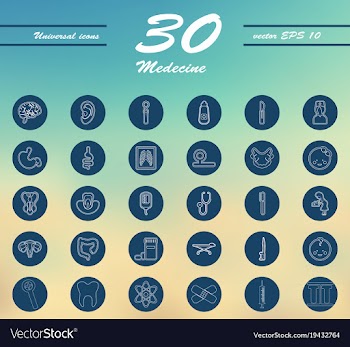 Medicine and health care thin icons set vector image