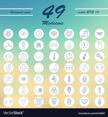 Medicine and health care thin icons set vector image