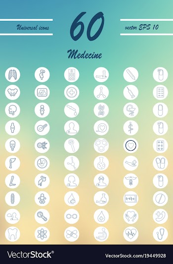 Medicine and health care thin icons set vector image