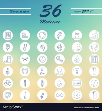 Medicine and health care thin icons set vector image