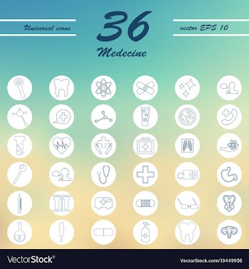 Medicine and health care thin icons set vector image