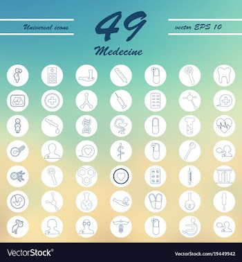 Medicine and health care thin icons set vector image