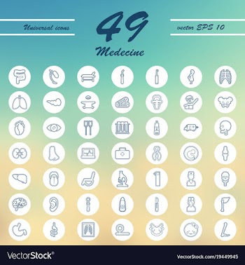 Medicine and health care thin icons set vector image