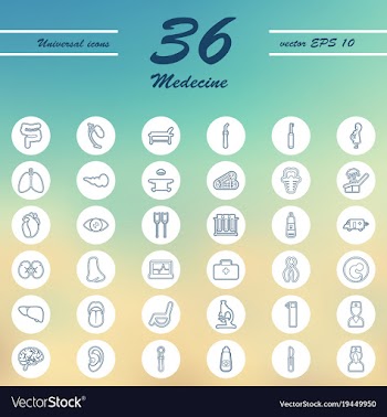 Medicine and health care thin icons set vector image