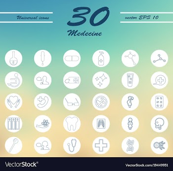 Medicine and health care thin icons set vector image