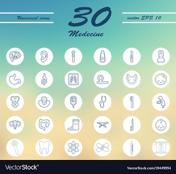 Medicine and health care thin icons set vector image