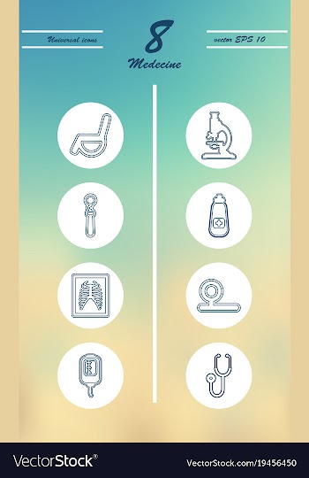 Medicine and health care thin icons set vector image