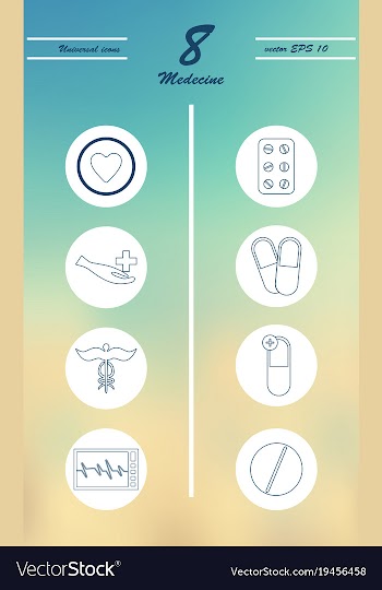 Medicine and health care thin icons set vector image