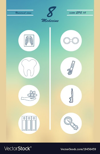 Medicine and health care thin icons set vector image