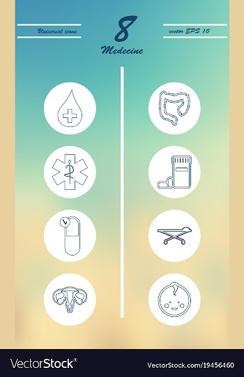 Medicine and health care thin icons set vector image