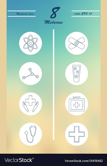 Medicine and health care thin icons set vector image