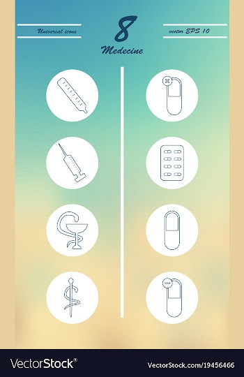 Medicine and health care thin icons set vector image