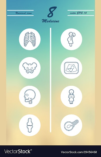 Medicine and health care thin icons set vector image