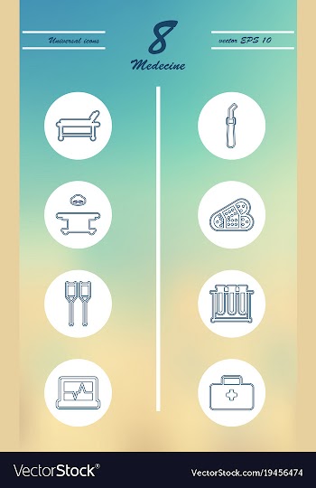 Medicine and health care thin icons set vector image