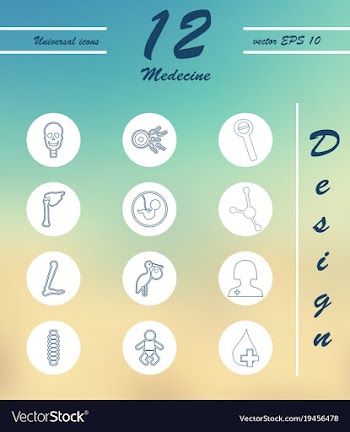 Medicine and health care thin icons set vector image