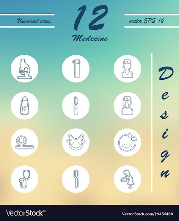 Medicine and health care thin icons set vector image