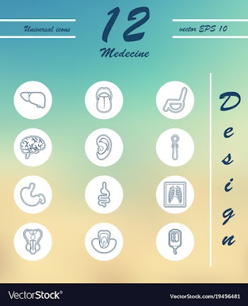 Medicine and health care thin icons set vector image