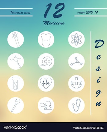 Medicine and health care thin icons set vector image