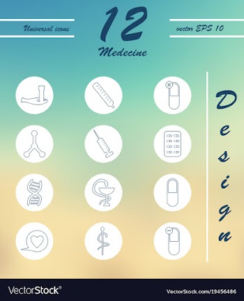 Medicine and health care thin icons set vector image
