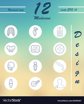 Medicine and health care thin icons set vector image