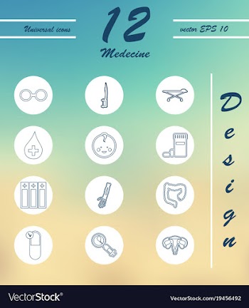 Medicine and health care thin icons set vector image