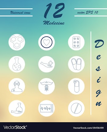 Medicine and health care thin icons set vector image
