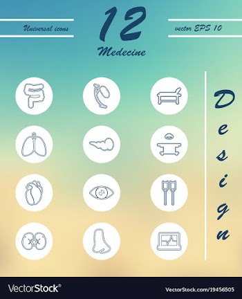 Medicine and health care thin icons set vector image