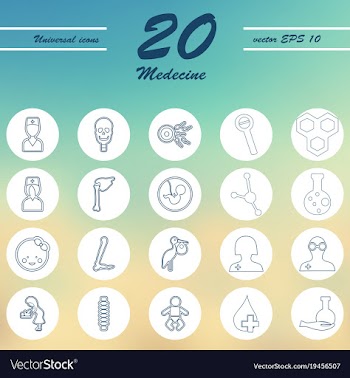 Medicine and health care thin icons set vector image
