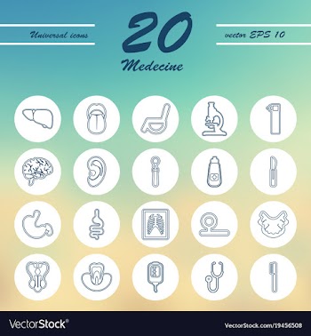 Medicine and health care thin icons set vector image