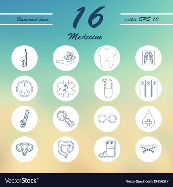 Medicine and health care thin icons set vector image