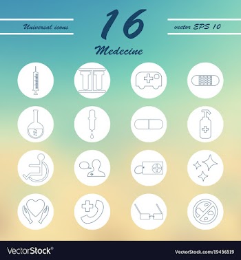 Medicine and health care thin icons set vector image