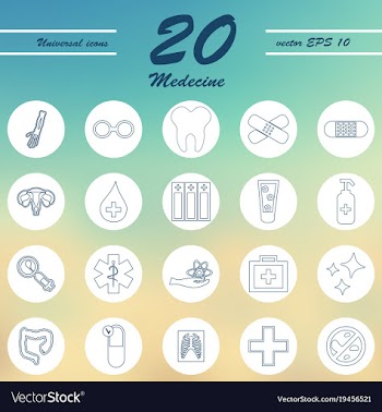 Medicine and health care thin icons set vector image